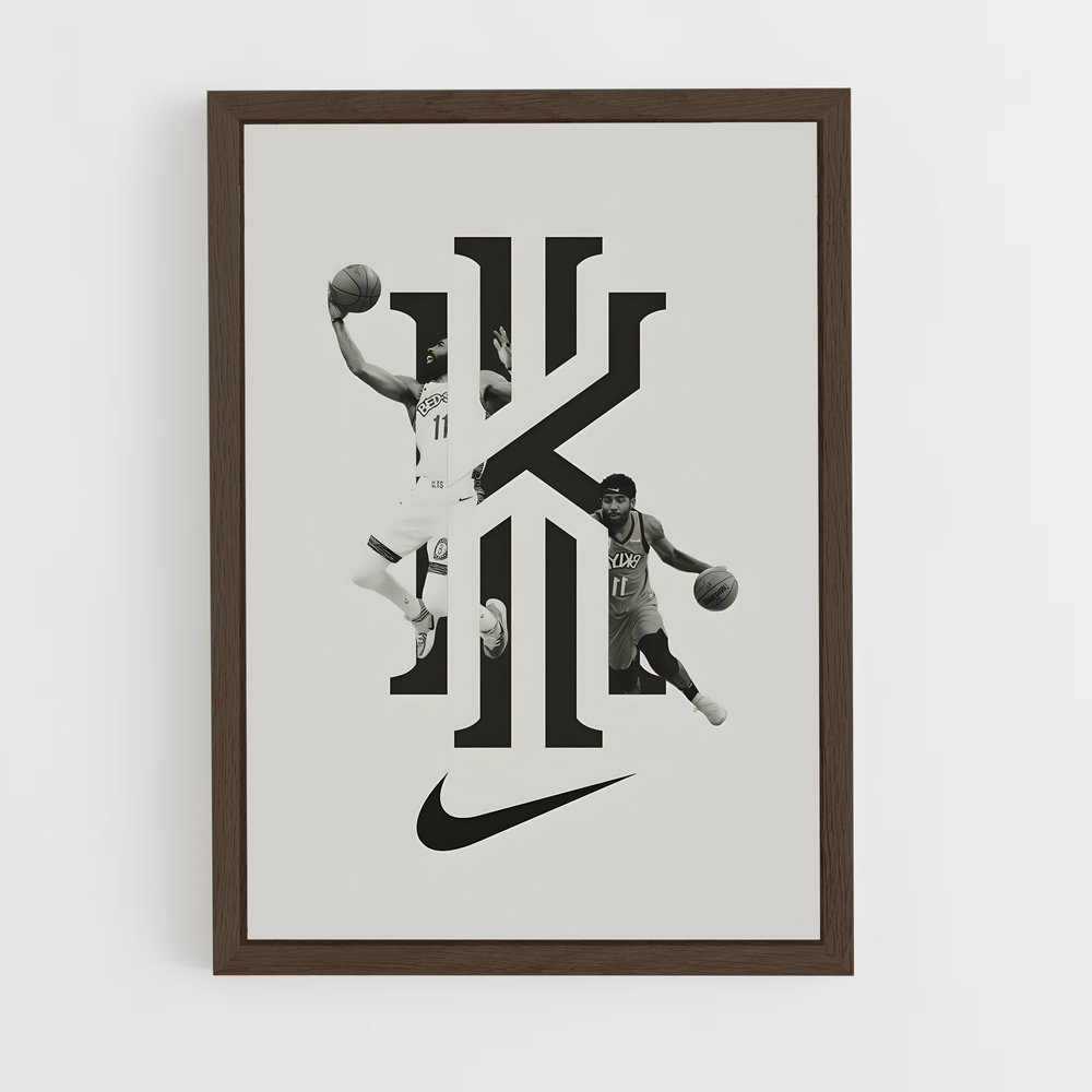 Poster Kyrie en Noir et Blanc – affiche Basketball (vue 5)